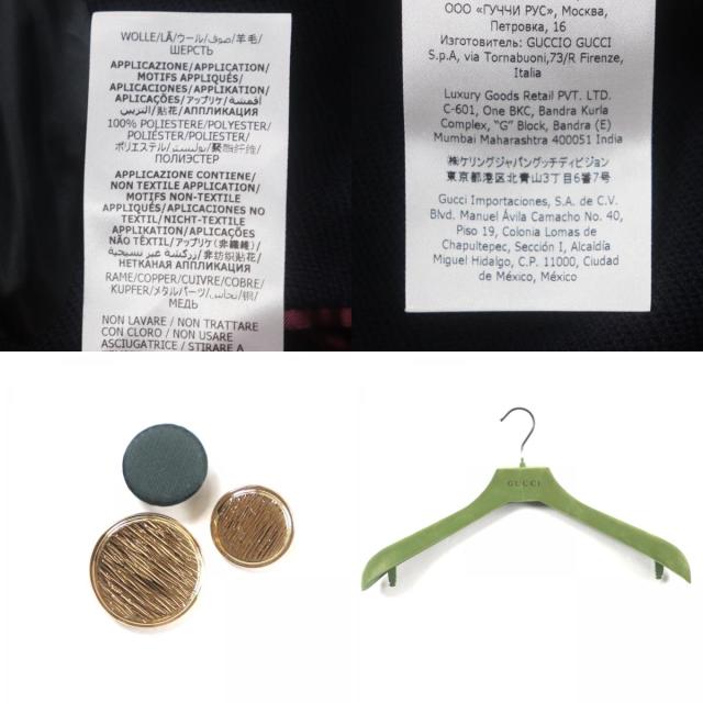 極美品▽GUCCI グッチ 645195 ミケーレ期 BEE刺繍 金ボタン トリミング