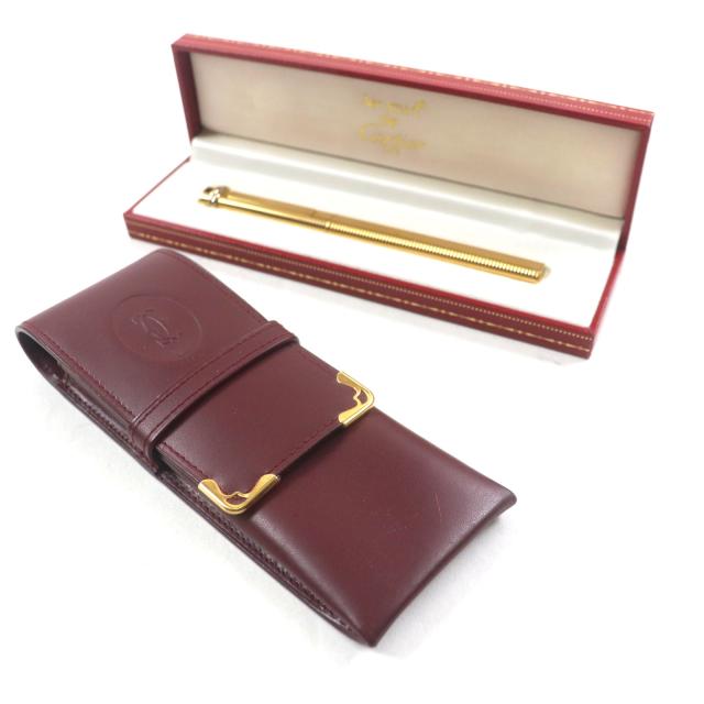 極美品▽Cartier カルティエ ヴィンテージ トリニティ ボーダー柄