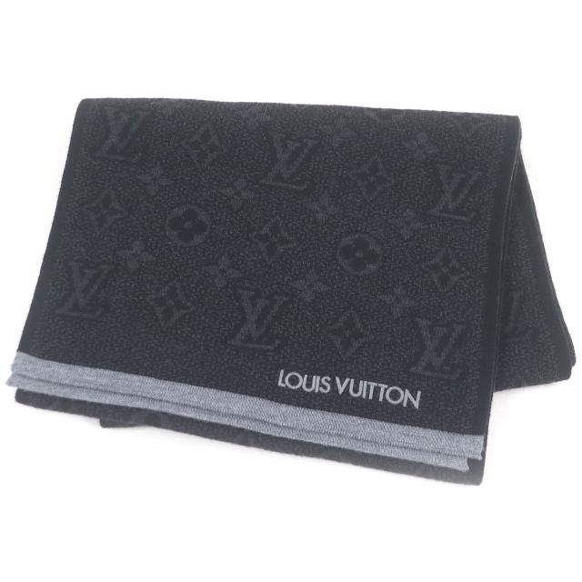 美品□LOUIS VUITTON ルイヴィトン 2022年製 M73468 エシャルプ・マイ・モノグラム・エクリプス マフラー グリ イタリア製 定価74800円