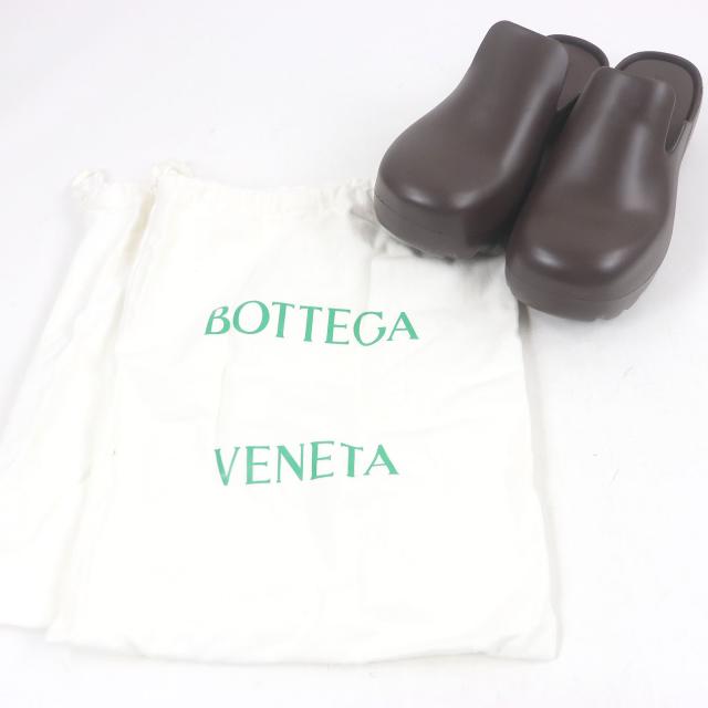 未使用品□BOTTEGAVENETA ボッテガヴェネタ 690102 FLASH PUMP クロッグサンダル フラットシューズ ブラウン 43 保存袋付き イタリア製_1