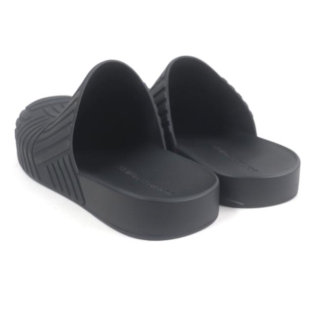 未使用品□BOTTEGAVENETA ボッテガヴェネタ 690104 SLIDER SANDAL ラバー イントレチャート スライダーサンダル ブラック 42 イタリア製_5