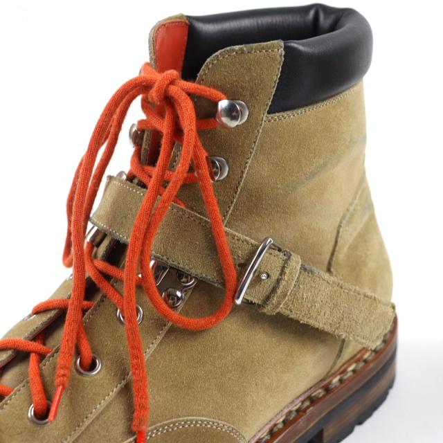 良品○HERMES エルメス ハイキング スウェードレザー ロゴレザーパッチ