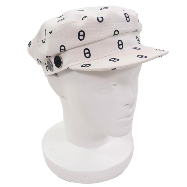 極美品△HERMES エルメス ヴォーバン シェーヌダンクル トワルアッシュ セリエ金具 コットンキャンバス キャスケット 帽子 58 正規品