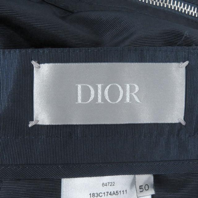 極美品□DIOR ディオール オム 183C174A5111 ジップデザイン ナイロン カーゴパンツ ミリタリーパンツ ネイビー 50 イタリア製 正規品_4