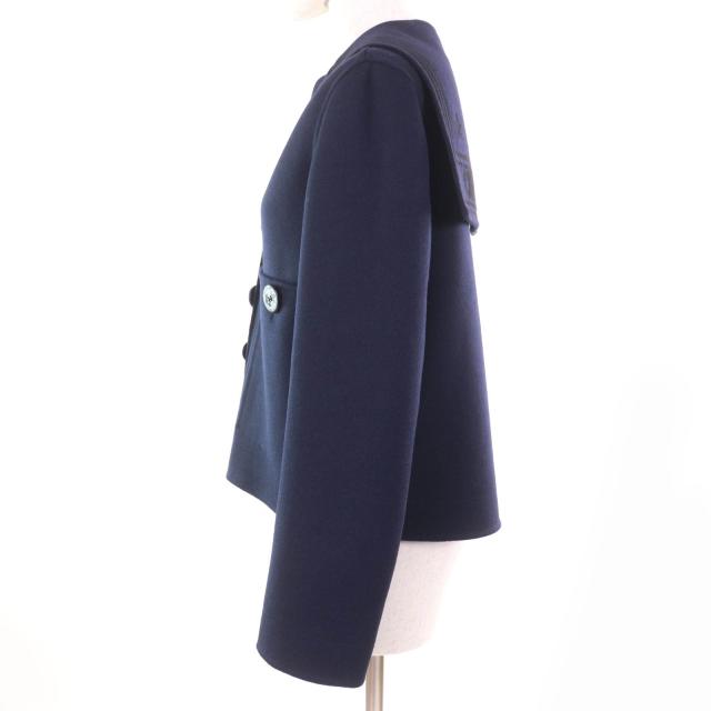 極美品☆Christian Dior クリスチャンディオール 2R0C48X1116 ウール ラビット混 セーラーカラー ジャケット ネイビー 40 正規品_1