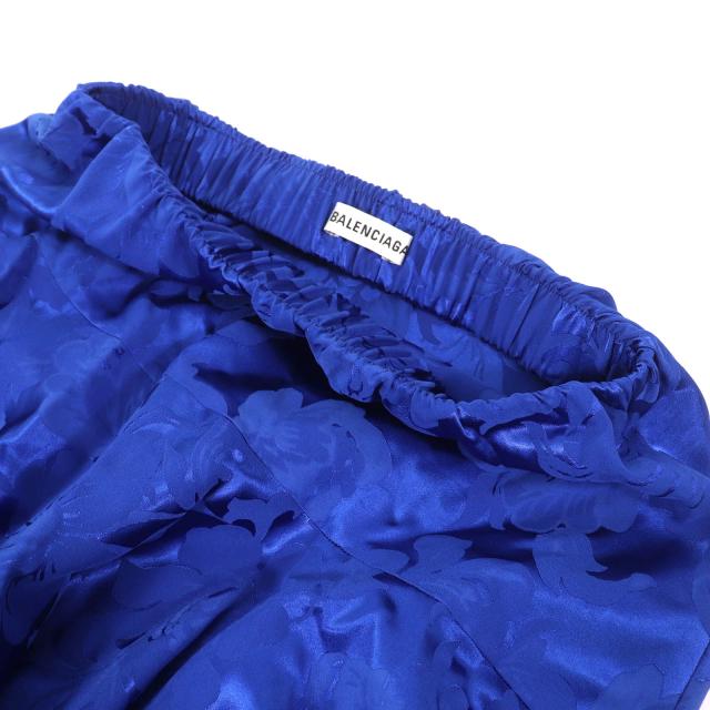 極美品△BALENCIAGA バレンシアガ 2020年製 625534 花柄 フローラル ロング フレアスカート ブルー 36 イタリア製 正規品 レディース_3