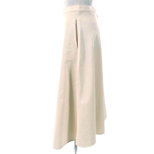 極美品△MONCLER モンクレール 23SS I10932D00016 SKIRT コットン100％ ロゴ バックジップ ロング フレアスカート アイボリー 38 正規品_1