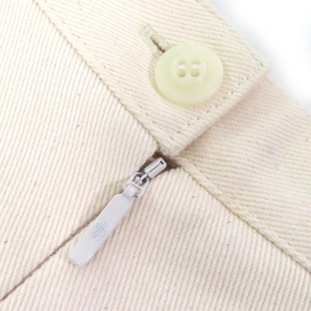 極美品△MONCLER モンクレール 23SS I10932D00016 SKIRT コットン100％ ロゴ バックジップ ロング フレアスカート アイボリー 38 正規品_2