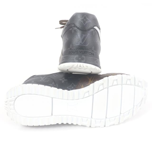 極美品□LOUIS VUITTON ルイヴィトン 2021年製 LV ランアウェイ・ライン レザー ローカットスニーカー 白 茶 黒 7 イタリア製 メンズ
