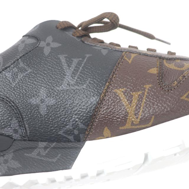 極美品□LOUIS VUITTON ルイヴィトン 2021年製 LV ランアウェイ・ライン レザー ローカットスニーカー 白 茶 黒 7 イタリア製 メンズ