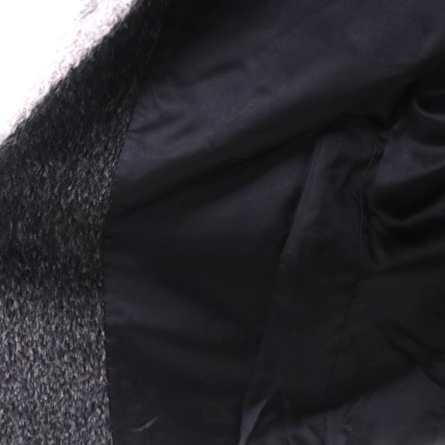 極美品△MaxMara STUDIO マックスマーラ ステュディオ 608606730 アルパカ ウール ノーカラー コート グレー系 38 伊製 正規品 レディース_5