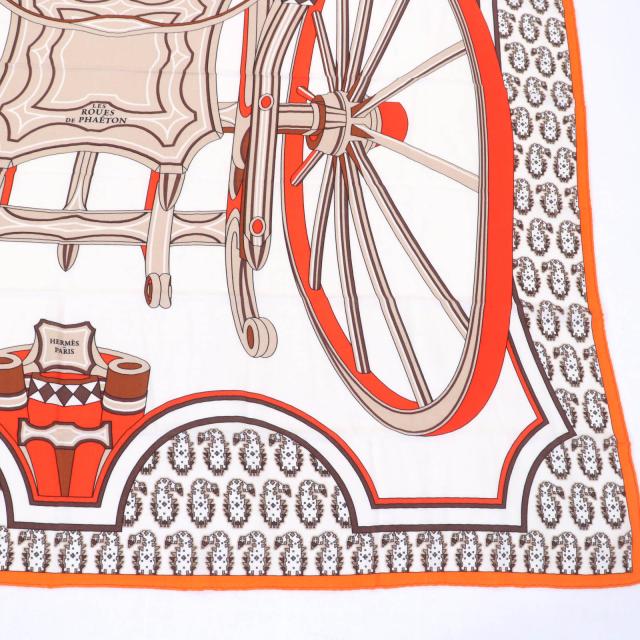 新品未使用 エルメス カレジェアン カシミアシルク 《四輪馬車の車輪