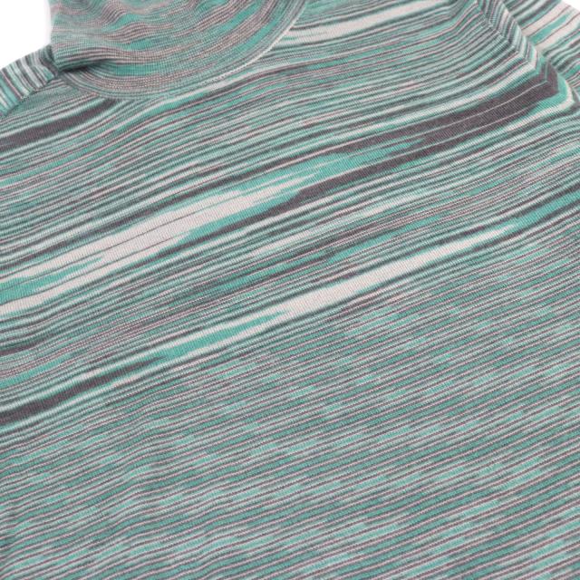 良品○Missoni ミッソーニ カシミヤ シルク 幾何学模様 総柄 クルー