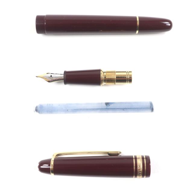 美品▼MONTBLANC モンブラン マイスターシュテュック クラシック 14K Fニブ ホワイトスター 万年筆 ボルドー ゴールド ドイツ製 メンズ_2