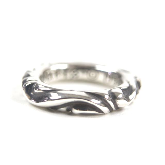 極美品▼CHROME HEARTS クロムハーツ クロムハーツ SCRL BAND スクロールバンドリング 925  指環 しろがね色 日本大きさ7号好いかげんに 掛け目7.6g