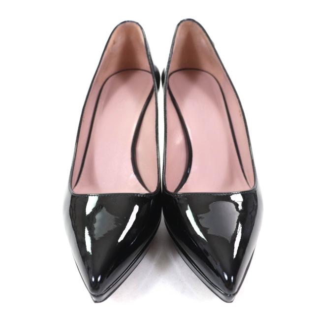 極美品★GUCCI グッチ 388314 インターロッキングG ポインテッドトゥ パテントレザー パンプス ブラック 36 箱付 イタリア製 レディース_3