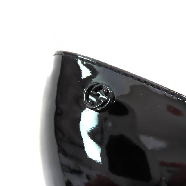 極美品★GUCCI グッチ 388314 インターロッキングG ポインテッドトゥ パテントレザー パンプス ブラック 36 箱付 イタリア製 レディース_8