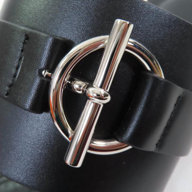 極美品☆HERMES エルメス キュート シルバー金具 2025年購入 グレナン金具 レザー サンダル ブラック 35 箱付き イタリア製 レディース_8