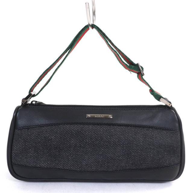 GUCCI グッチ シェリーライン レザー ハンチング 帽子 本革 Mブラック