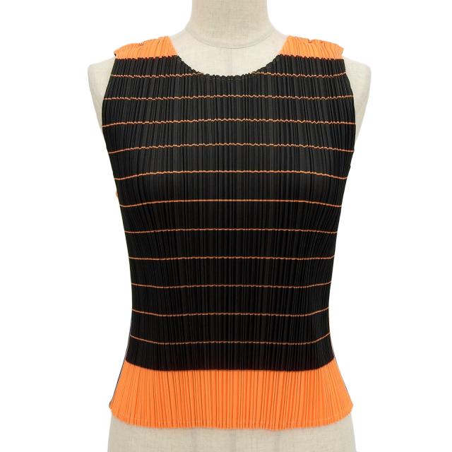 極美品▲PLEATS PLEASE プリーツプリーズ イッセイミヤケ PP64-JK236 プリーツ ノースリ カットソー マルチ 3 日本製 正規品 レディース