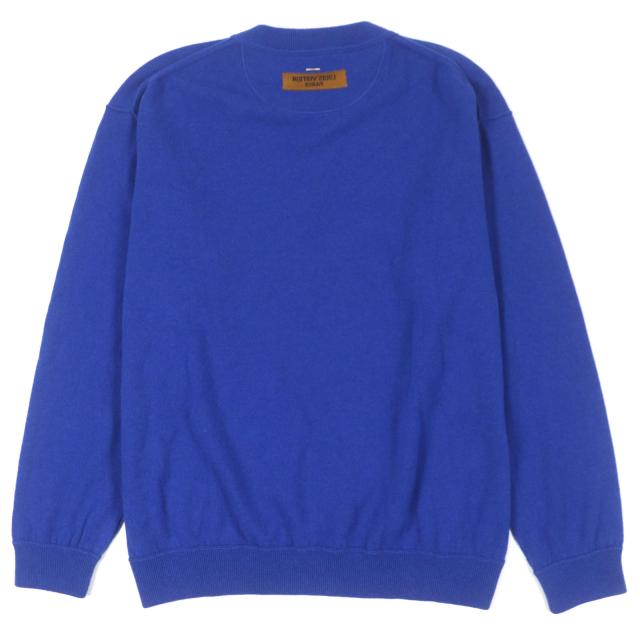 未使用品▼ルイヴィトン 19AW カシミヤ シルク インサイドアウト ロゴプレート付 クルーネック ニットセーター ブルー XXL 正規品 メンズ_2