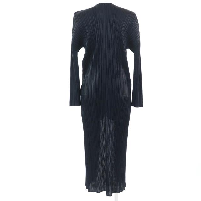 極美品☆PLEATS PLEASE プリーツプリーズ イッセイミヤケ PP55-JA102 長袖 ロングカーディガン ジャケット ブラック 2 正規品 レディース_2