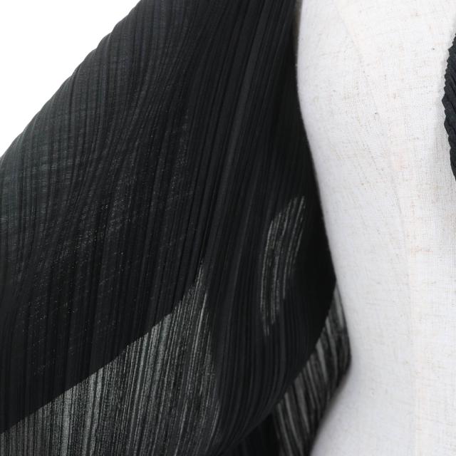 極美品☆PLEATS PLEASE プリーツプリーズ イッセイミヤケ PP55-JA102 長袖 ロングカーディガン ジャケット ブラック 2 正規品 レディース_4