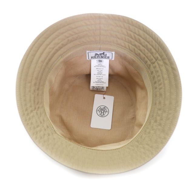 未使用品★HERMES エルメス Fred Stitch フレッド スティッチ Beige Trench 2025年3月購入品 H刺繍入り バケットハット 59 箱・保管袋付 未使用品☆HERMES エルメス Fred Stitch フレッド スティッチ Beige