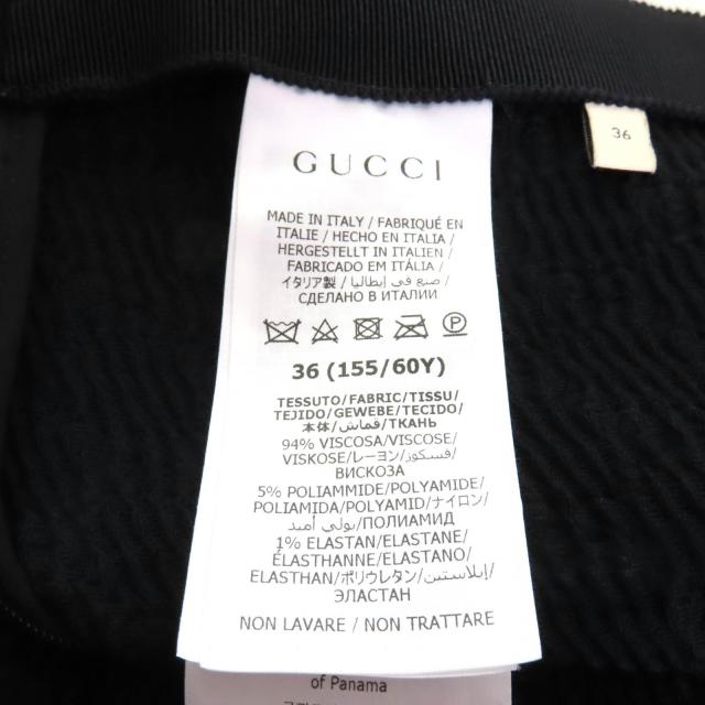極美品★GUCCI グッチ 771291 GG柄 膝丈 タイトスカート ボトムス ブラック 36 ハンガー付き イタリア製 正規品 レディース_8