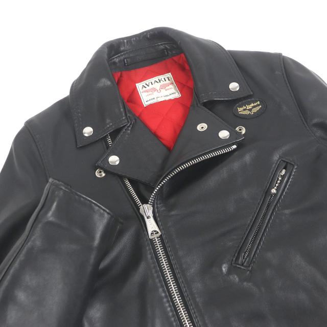 美品□Lewis Leathers ルイスレザー サイクロン タイトフィット レザー ダブルライダースジャケット ブラック 34 イングランド製 メンズ_1