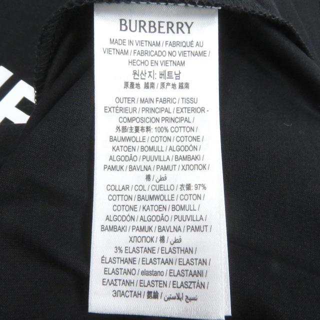 未使用品□BURBERRY バーバリー 8080324 コットン100％ ロゴプリント クルーネック カットソー 半袖Ｔシャツ ブラック M 正規品 メンズ_5