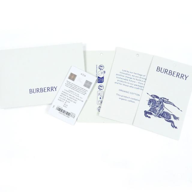未使用品□BURBERRY バーバリー 8080324 コットン100％ ロゴプリント クルーネック カットソー 半袖Ｔシャツ ブラック M 正規品 メンズ_7