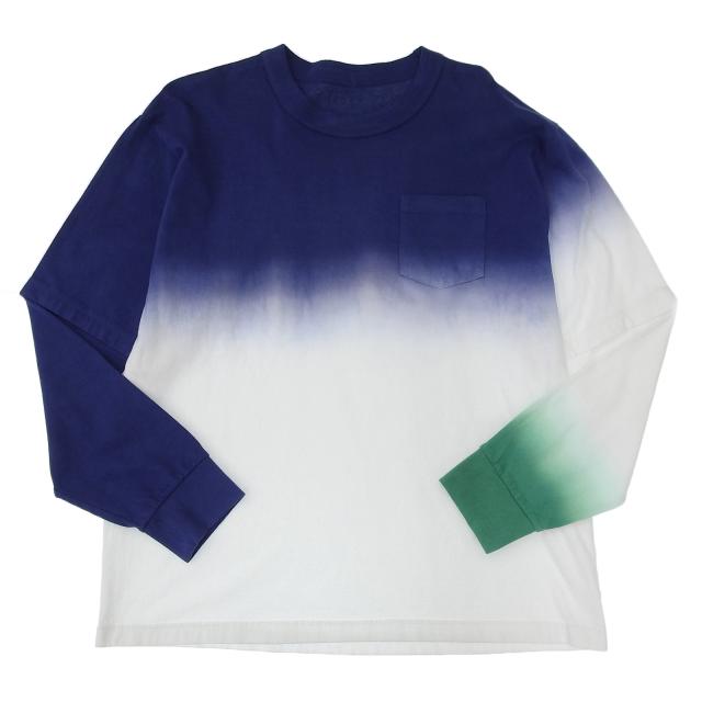 未使用品▲Sacai サカイ 24SS 24-03374M コットン100％ 胸ポケット付き グラデーション 長袖Ｔシャツ マルチ 2 日本製 正規品 メンズ