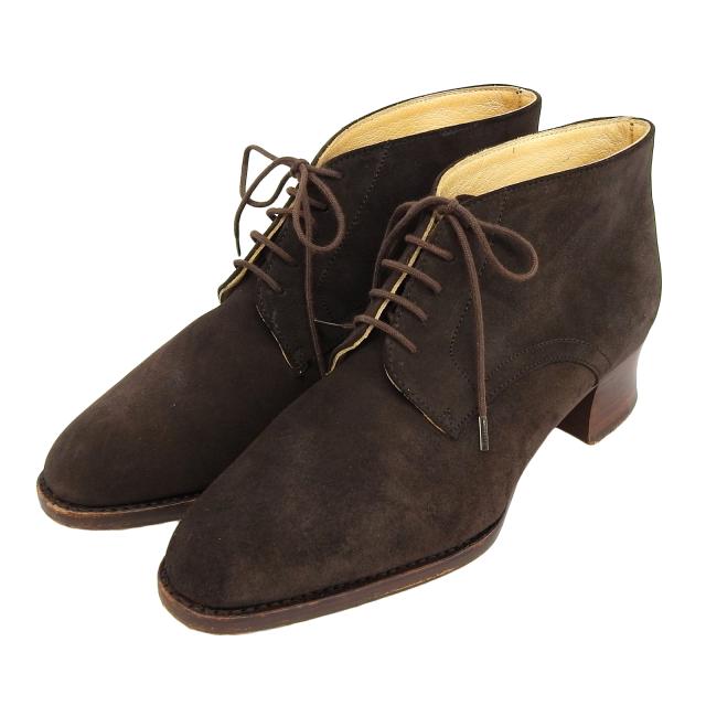 美品▲Paraboot パラブーツ スウェードレザー ショートブーツ ブラウン 4.5 保存袋付き フランス製 レディース