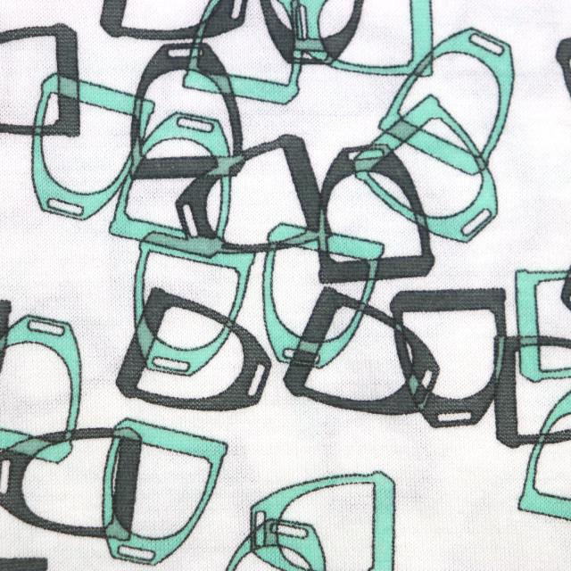 美品▼HERMES エルメス シェーヌダンクルプリント クルーネック ショートスリーブ 半袖Ｔシャツ ホワイト グリーン M イタリア製 メンズ_3