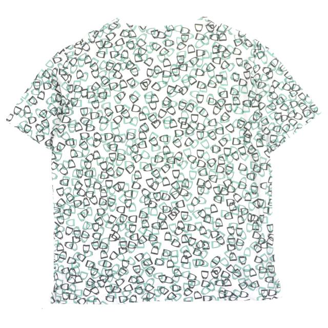 美品▼HERMES エルメス シェーヌダンクルプリント クルーネック ショートスリーブ 半袖Ｔシャツ ホワイト グリーン M イタリア製 メンズ_2