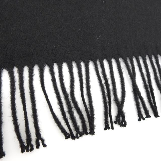 極美品△HERMES エルメス カシミヤ100％ ロゴ刺繍 フリンジ付き 大判