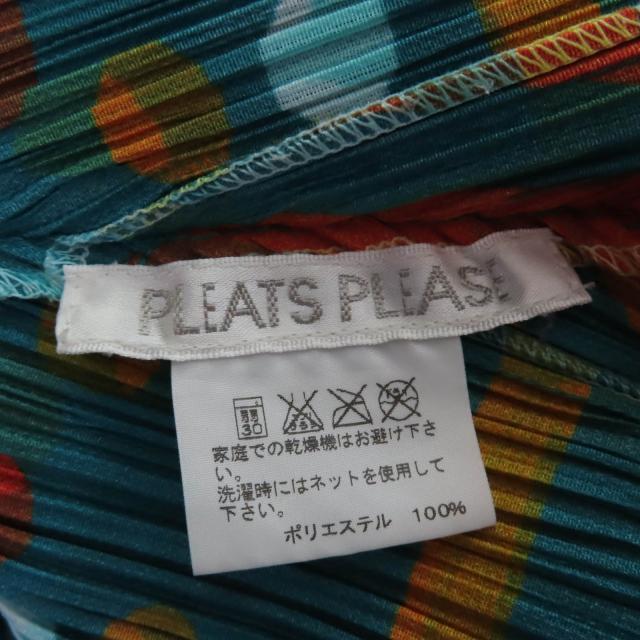 極美品☆PLEATS PLEASE プリーツプリーズ イッセイミヤケ PP21-JT596 ドット・総柄 フレア ノースリーブ ワンピース 3 マルチ 正規品_4