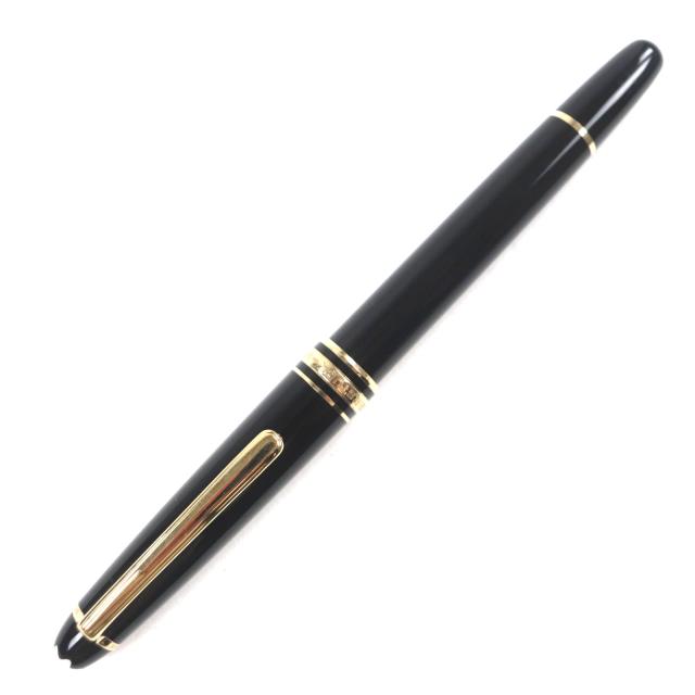 美品▼MONTBLANC モンブラン マイスターシュテュック クラシック 14K Fニブ ホワイトスター 万年筆 ブラック ゴールド ドイツ製 メンズ_1