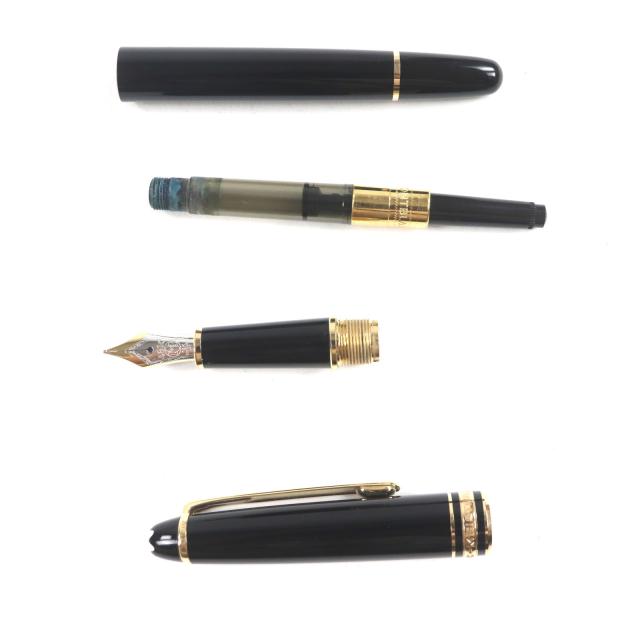 美品▼MONTBLANC モンブラン マイスターシュテュック クラシック 14K Fニブ ホワイトスター 万年筆 ブラック ゴールド ドイツ製 メンズ_2