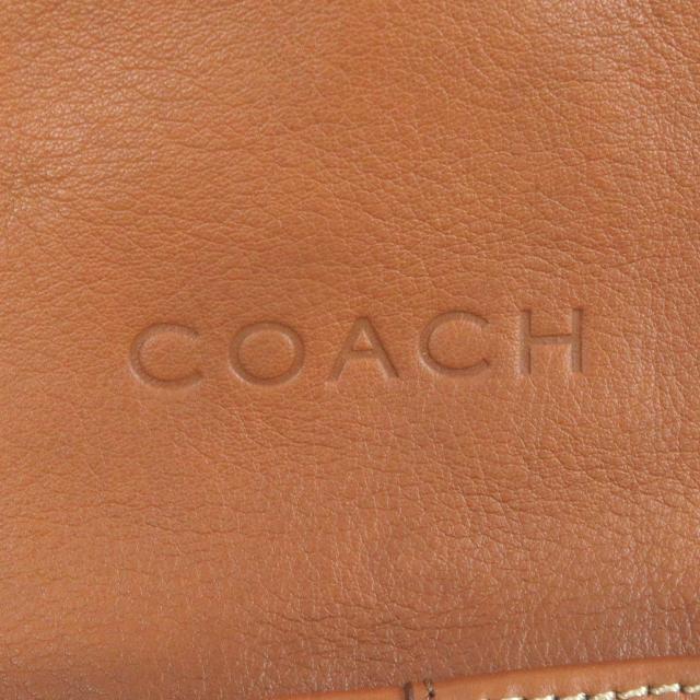 美品□COACH コーチ F70747 ロゴチャーム付き レザー リュックサック