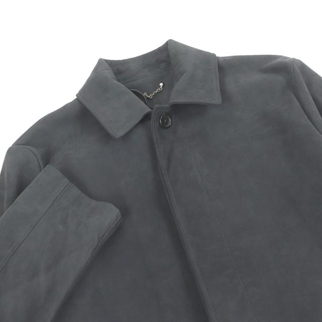 美品□LOUIS VUITTON ルイヴィトン 羊革 フライフロント スウェードレザー ステンカラーコート グレー 46 イタリア製 正規品 メンズ 美品□LOUIS VUITTON ルイヴィトン 羊革 フライフロント スウェード