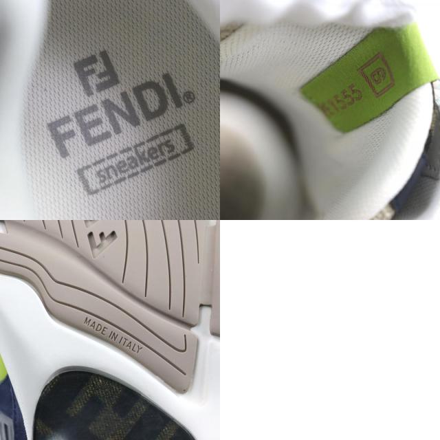 極美品○FENDI フェンディ 7E1555 FASTER TRAINERS スウェードレザー