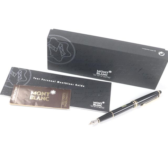 美品□MONTBLANC モンブラン マイスターシュテュック クラシック 14K Fニブ キャップ式 万年筆 ブラック ゴールド 箱付 ドイツ製 メンズ_1