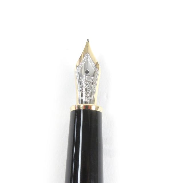 美品□MONTBLANC モンブラン マイスターシュテュック クラシック 14K Fニブ キャップ式 万年筆 ブラック ゴールド 箱付 ドイツ製 メンズ_4