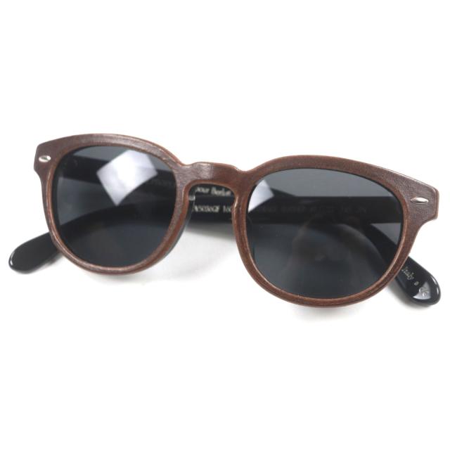 美品▼オリバーピープルズ ベルルッティ OV5036QF 160387 Sheldrake Leather レザーフレーム サングラス 49□22 145 箱・ケース付 メンズ