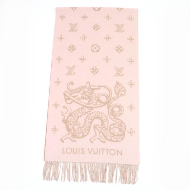ルイヴィトン カシミヤマフラー ピンク 美品 美品☆LOUIS VUITTON ルイ