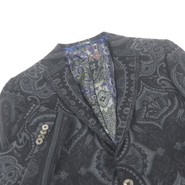 極美品　ETRO エトロ テーラードジャケット ペイズリー 総柄 シルク　44 極美品□ETRO エトロ ペイズリー 総柄 裏シルク100％ シングル