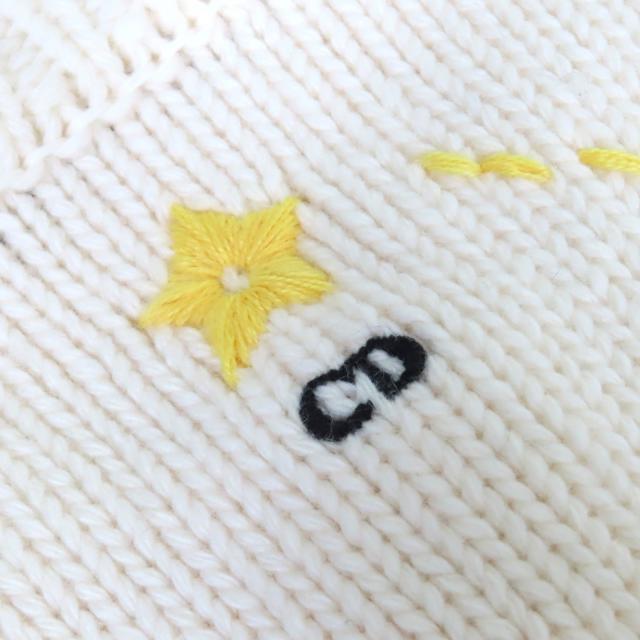 極美品△Christian Dior クリスチャンディオール 22AW 244G52LN320 ウール カシミヤ Pixel Zodiac 獅子座 ロゴボタン カーディガン アイボリー ブラウン イエロー 38 イタリア製 正規品 レディース 極美品△Christian Dior クリスチャンディオール 22AW 244G52LN320