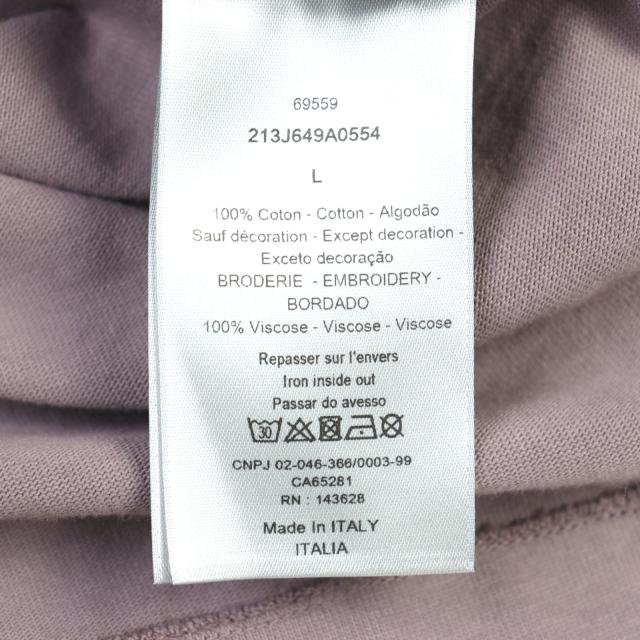 極美品○DIOR ディオール オム 2022年製 213J649A0554 コットン100% ロゴ刺繍 ハイネック 長袖Ｔシャツ L イタリア製 正規品 メンズ_8